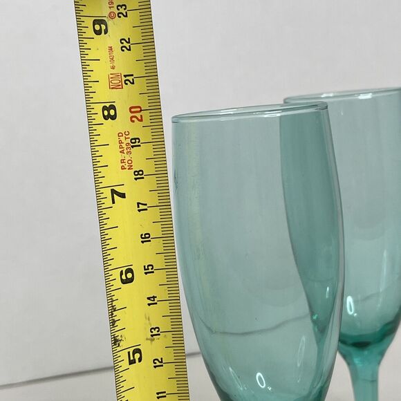 Luminarc France Teal Champagne Flutes 3 - Picture 6 of 8